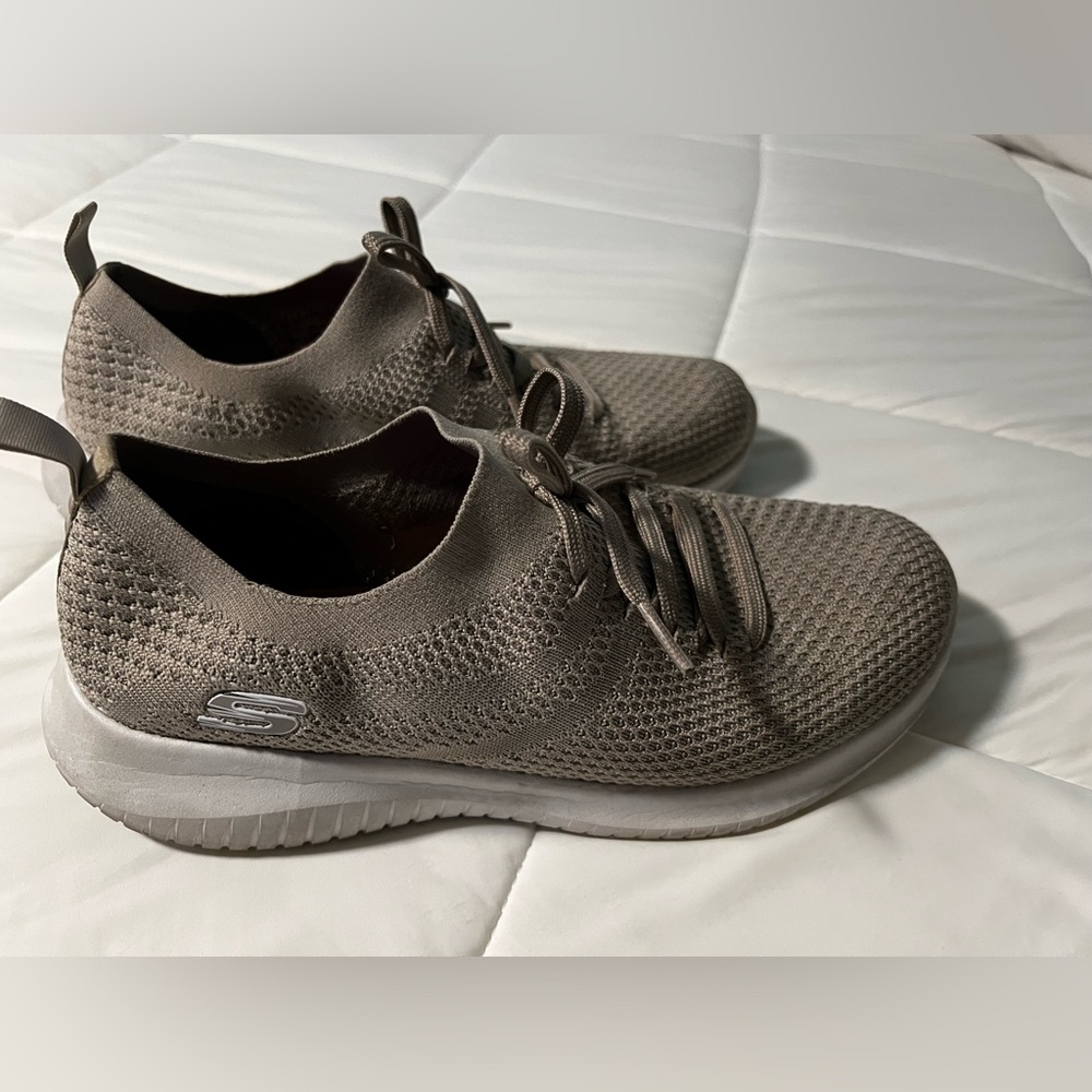 Skechers Women’s Taupe Knit Sneakers